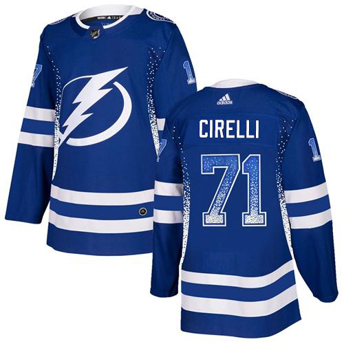 Adidas Tampa Bay Lightning Men #71 Anthony Cirelli Blue Home Authentic Drift Fashion Stitched NHL Jersey->tampa bay lightning->NHL Jersey